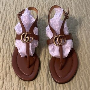 GUCCI Brown Leather Sandals
